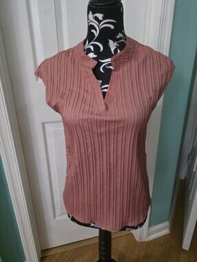 SHEIN Ribbed Cap Sleeve Top in Dusty Mauve